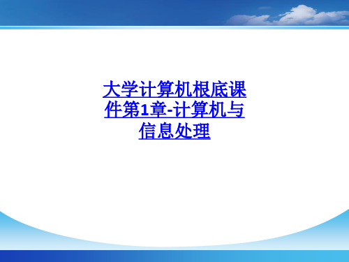 大学计算机基础课件第1章-计算机与信息处理-PPT课件