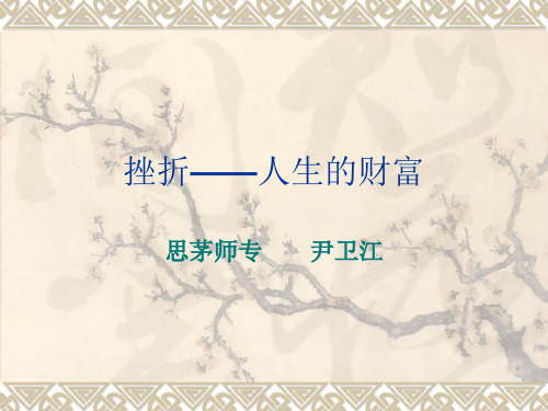 挫折——人生的财富.ppt