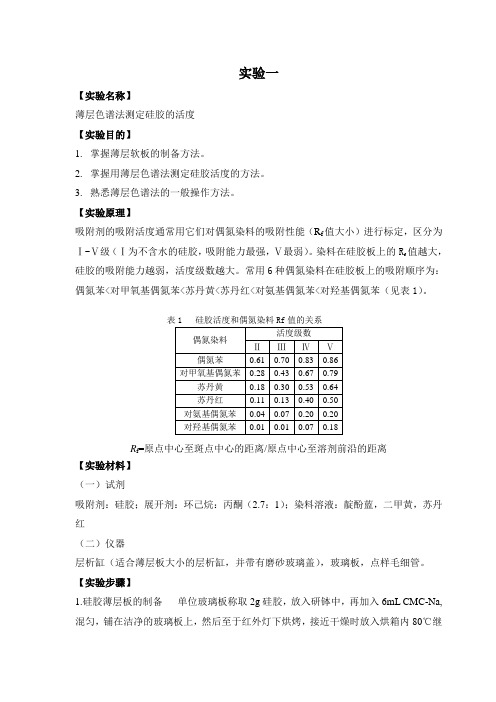 磷酸电位滴定与薄层色谱法实验