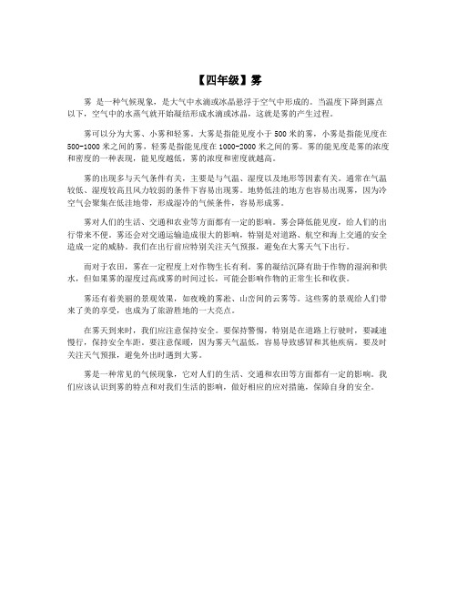 【四年级】雾