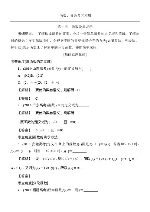 函数导数及其应用