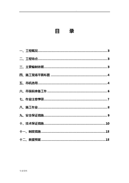 吊装专项施工方案