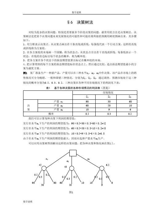 数学建模案例分析--对策与决策方法建模6决策树法
