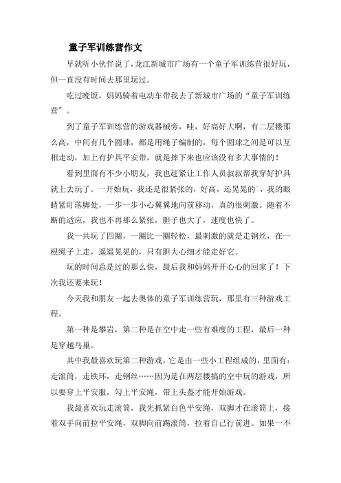 童子军训练营作文精选