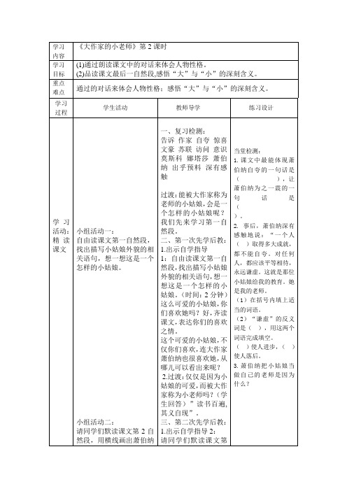大作家的小老师 第2课时