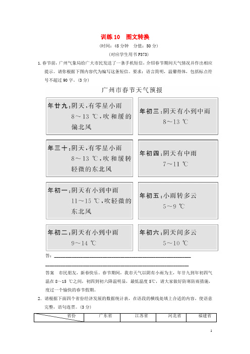 高考语文一轮复习 限时训练10图文转换 新人教版