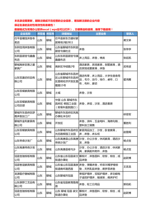 2020新版山东省聊城床垫工商企业公司名录名单黄页大全29家