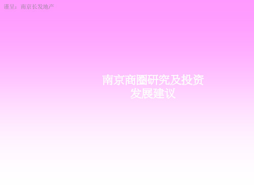 南京商圈研究及投资发展建议(PPT 39页)