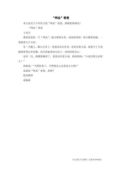“网虫”爸爸_小学作文