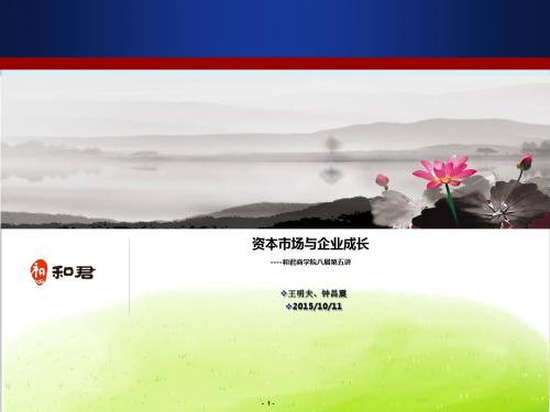 资本市场与企业成长培训课件PPT(共 33张)