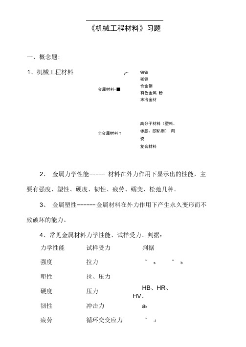 机械工程材料习题资料