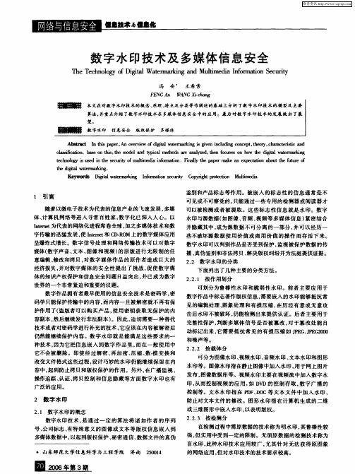 数字水印技术及多媒体信息安全
