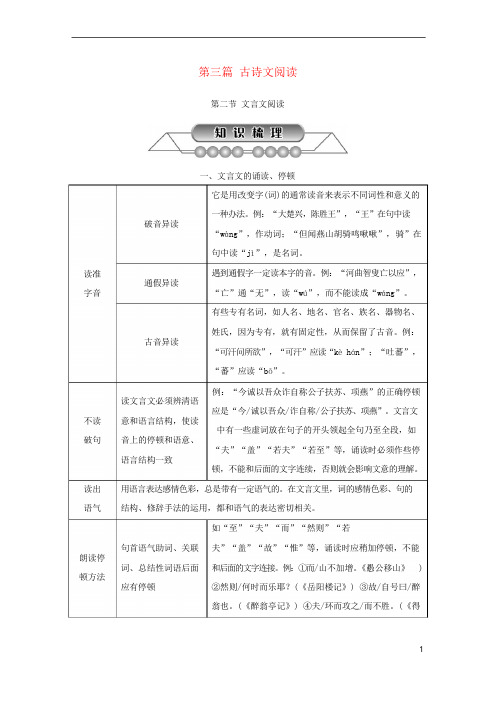 2019届浙江省中考语文复习第三篇古诗文阅读第二节文言文阅读讲解