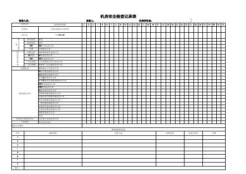 信息中心机房检查表