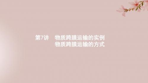 (新人教版)2020版高考大一轮复习  7物质跨膜运输的实例物质跨膜运输的方式课件(生物)