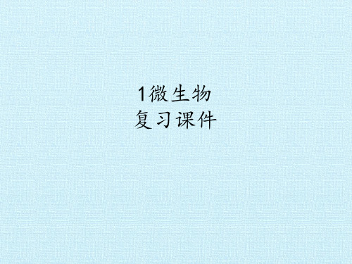 沪科版高中生命科学拓展型课程：1  微生物 复习课件