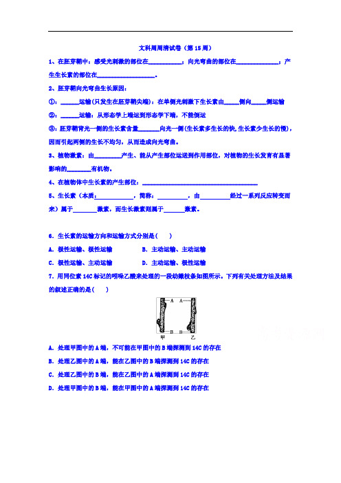 湖南省茶陵县第三中学2017-2018学年高二上学期堂堂清