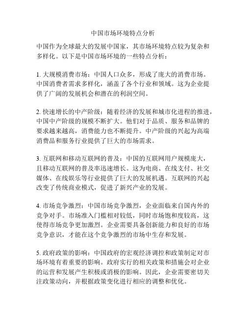 中国市场环境特点分析
