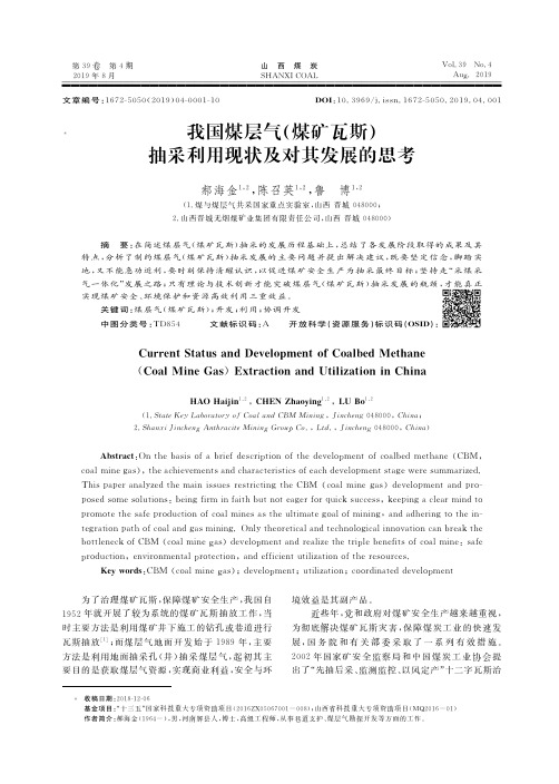 我国煤层气(煤矿瓦斯)抽采利用现状及对其发展的思考