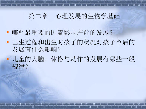 第二章、心理发展的生物学基础 发展心理学 小教 教学课件