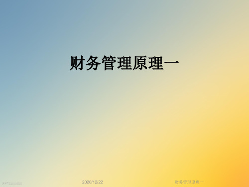 财务管理原理一