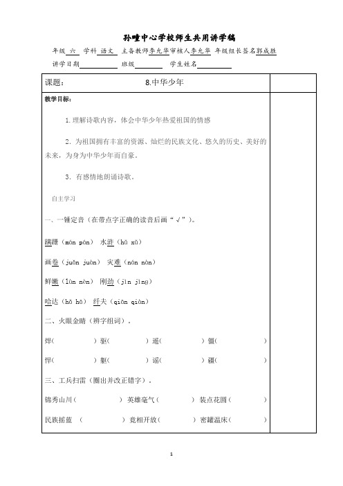 8、中华少年
