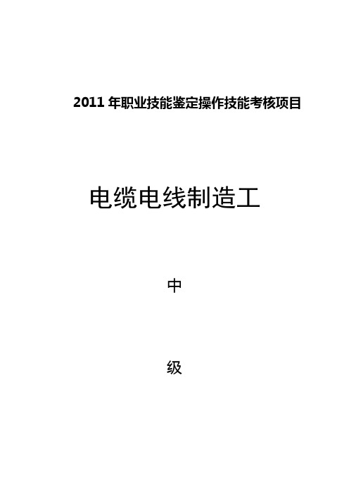 电缆电线制造工中级