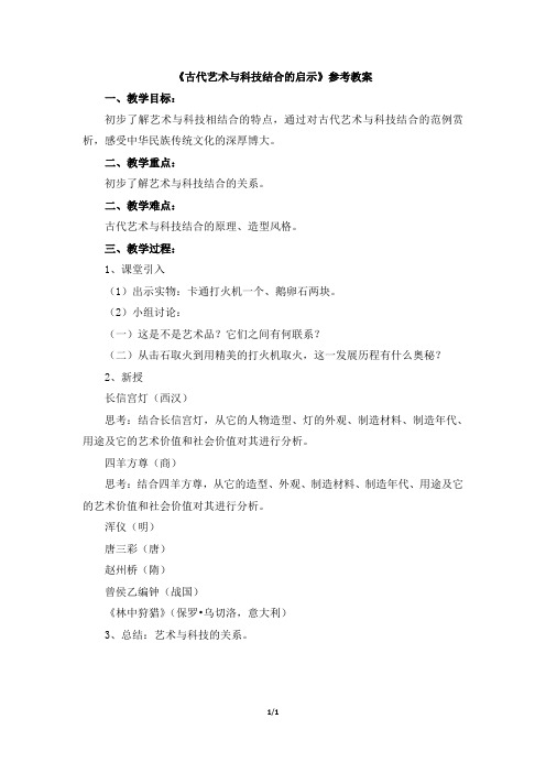古代艺术与科技结合的启示