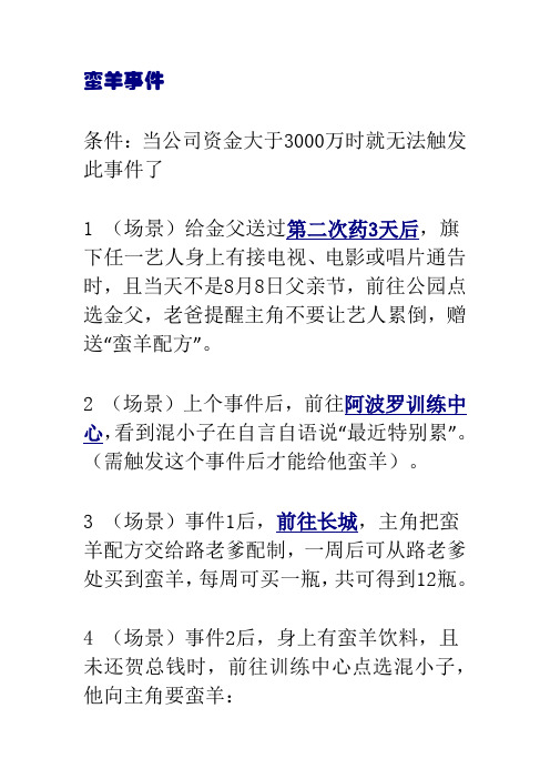 明星志愿三攻略：蛮羊事件