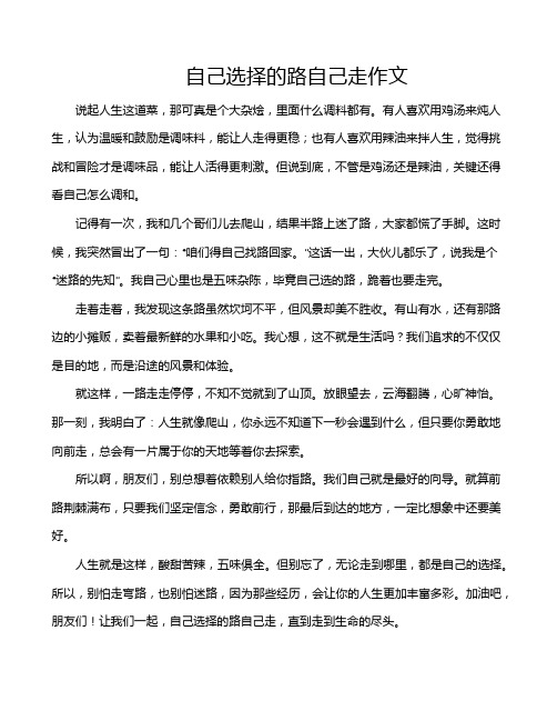 自己选择的路自己走作文