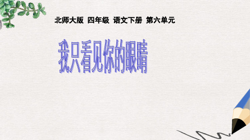 北师大版小学四年级语文下册6.2 我只看见你的眼睛精品ppt课件