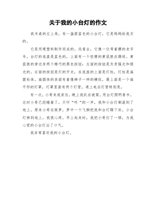 关于我的小台灯的作文_作文