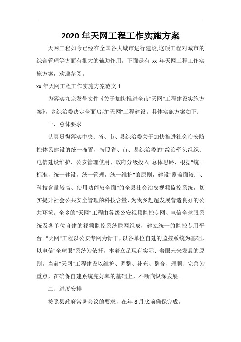  2021年天网工程工作实施方案
