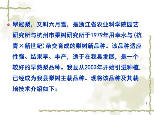 翠冠梨丰栽培技术