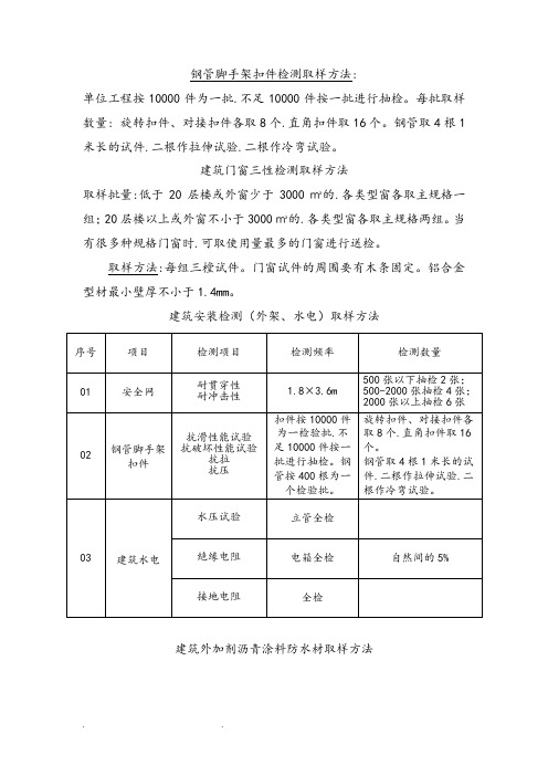 钢管脚手架扣件检测取样方法