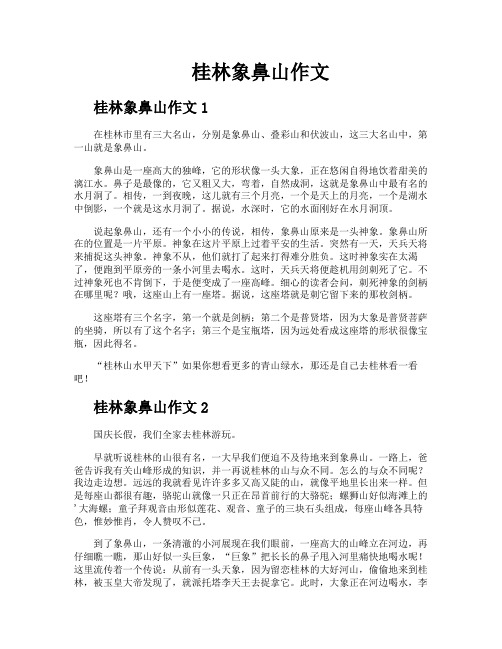 桂林象鼻山作文