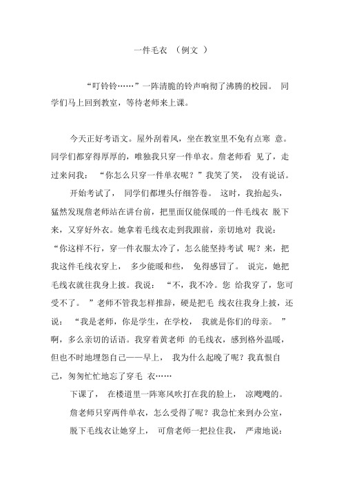 一件毛衣(例文)