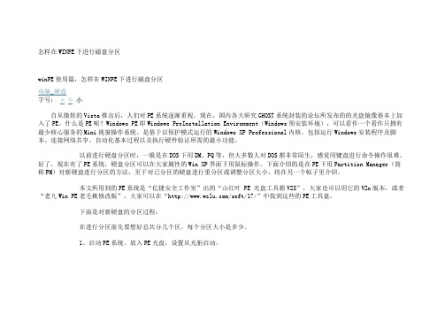 怎样在WINPE下进行磁盘分区