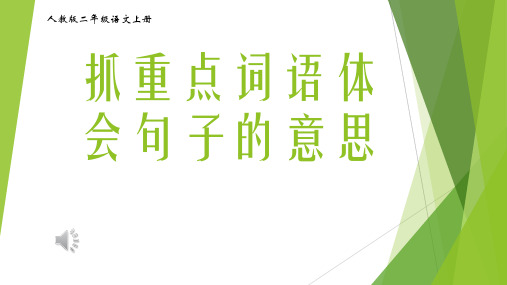 人教版二年级语文上册抓重点词语体会句子的意思