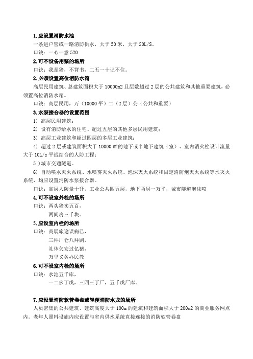 2020.7.27消防工程师考前必备口角