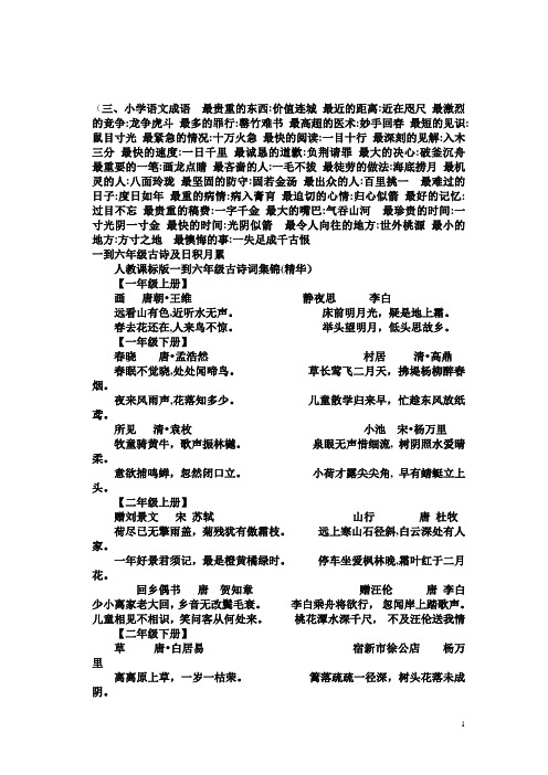 人教版六年级语文毕业总复习资料