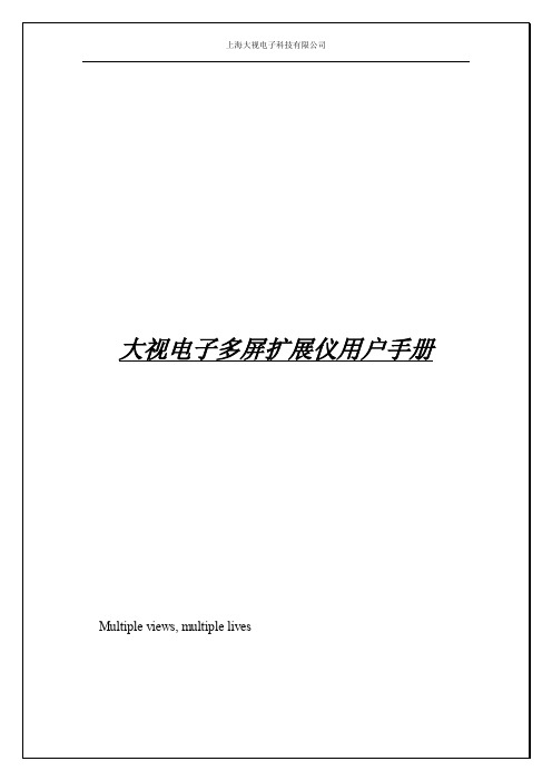 大视电子多屏扩展仪(多屏宝)产品手册.