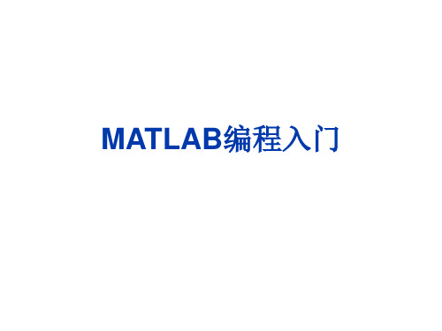 MATLAB编程入门