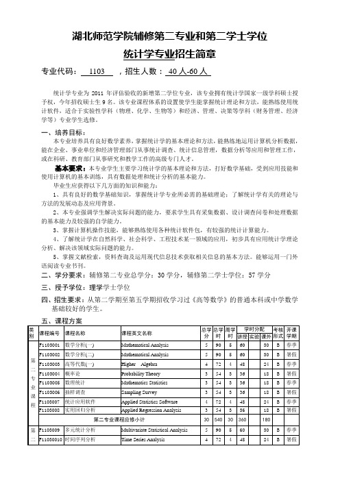 湖北师范学院辅修第二专业和第二学士学位