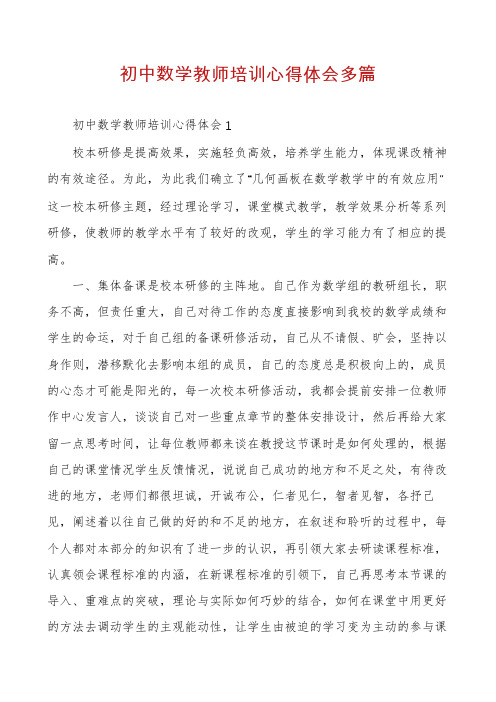 初中数学教师培训心得体会多篇