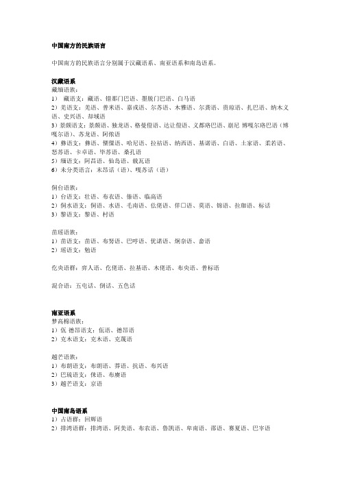 中国南方的民族语言