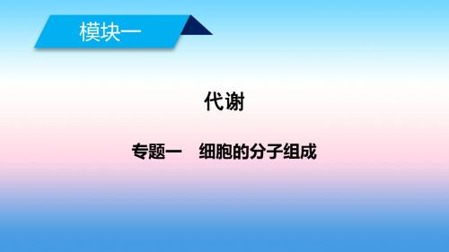 2019高考生物大二轮复习精品课件：专题一 细胞的分子组成