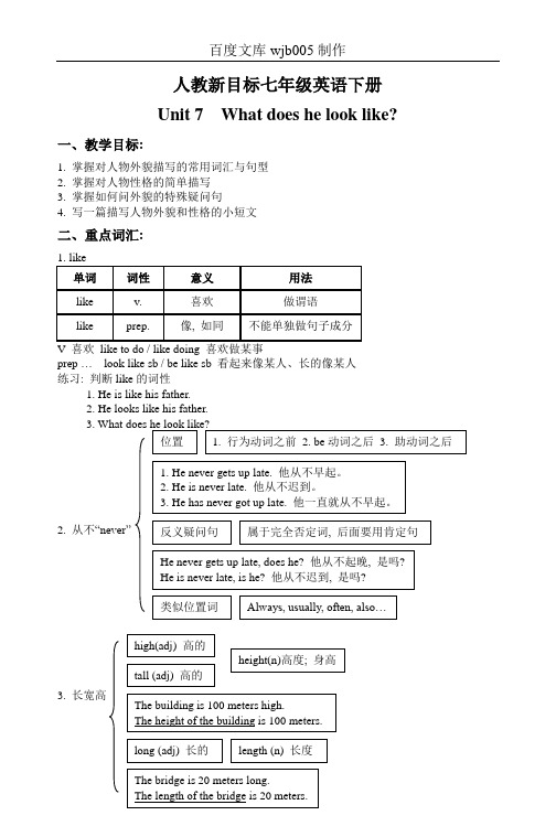 [2015年新版]初一下Unit7习题(新版)