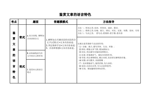 鉴赏文章的语言特色