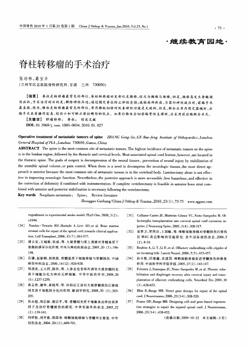 脊柱转移瘤的手术治疗